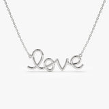 14k Solid Gold Love Necklace - GeumJewels