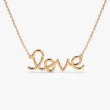 14k Solid Gold Love Necklace - GeumJewels