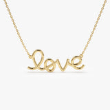 14k Solid Gold Love Necklace - GeumJewels