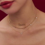 14k Solid Gold Love Necklace - GeumJewels