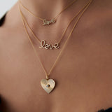 14k Solid Gold Love Necklace - GeumJewels