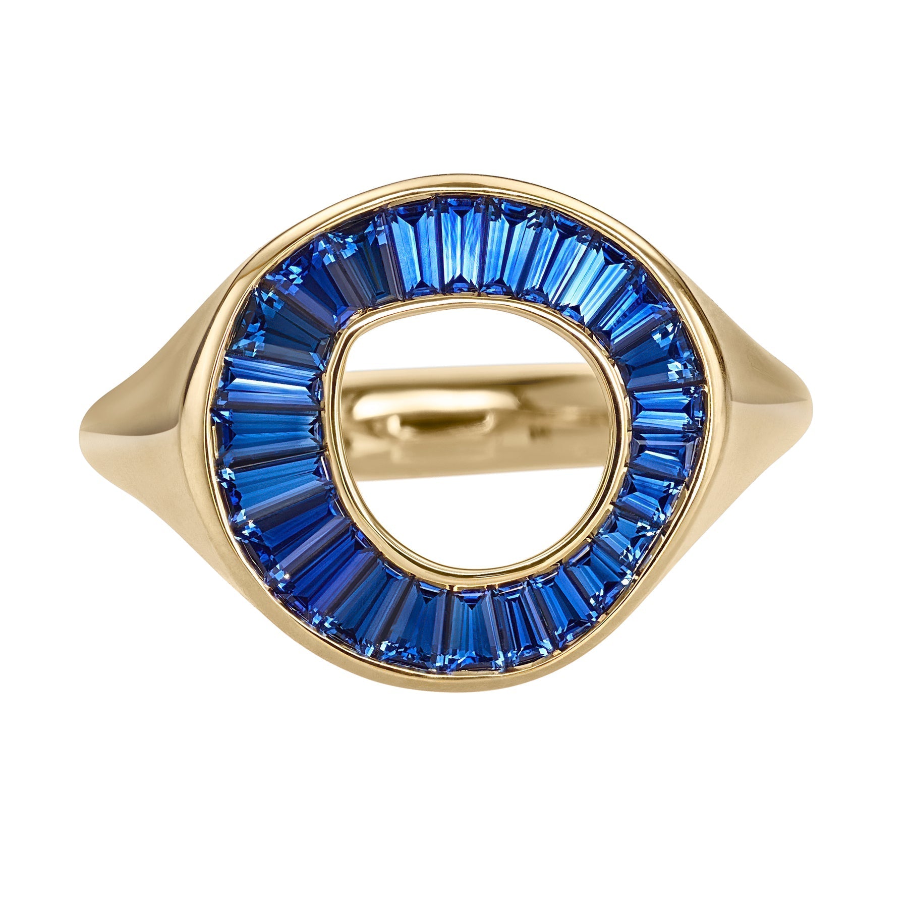Royal Blue Sapphire Signet Ring - GeumJewels