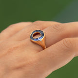 Royal Blue Sapphire Signet Ring - GeumJewels