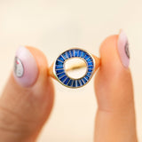 Royal Blue Sapphire Signet Ring - GeumJewels