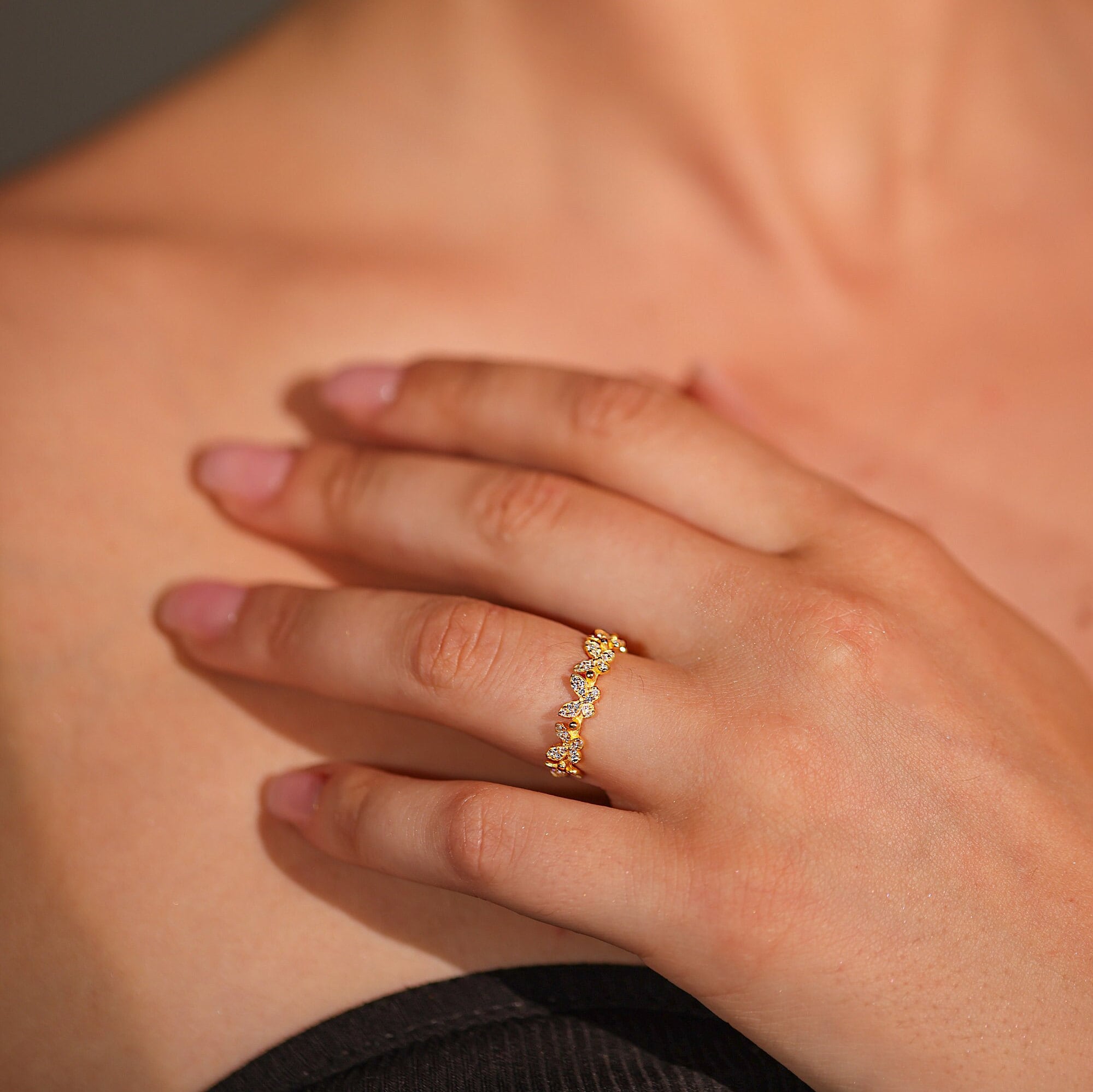 Butterfly Style Open Diamond Ring - GeumJewels