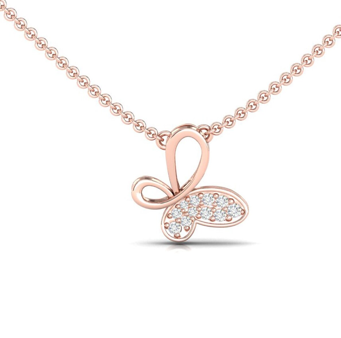 Tangling Butterfly Diamond Necklace - GeumJewels