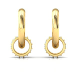 Triple Row Diamond Gold Hoop Earrings - GeumJewels
