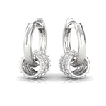 Triple Row Diamond Gold Hoop Earrings - GeumJewels