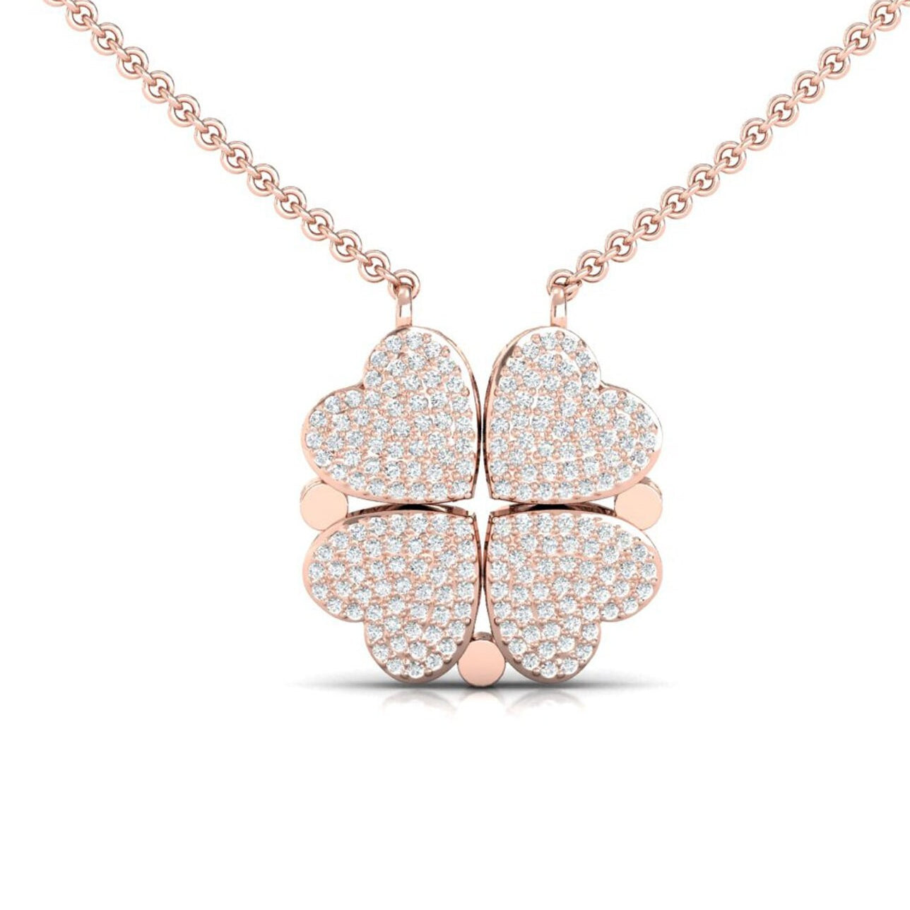 Two Way Wear Diamond Heart Necklace - GeumJewels