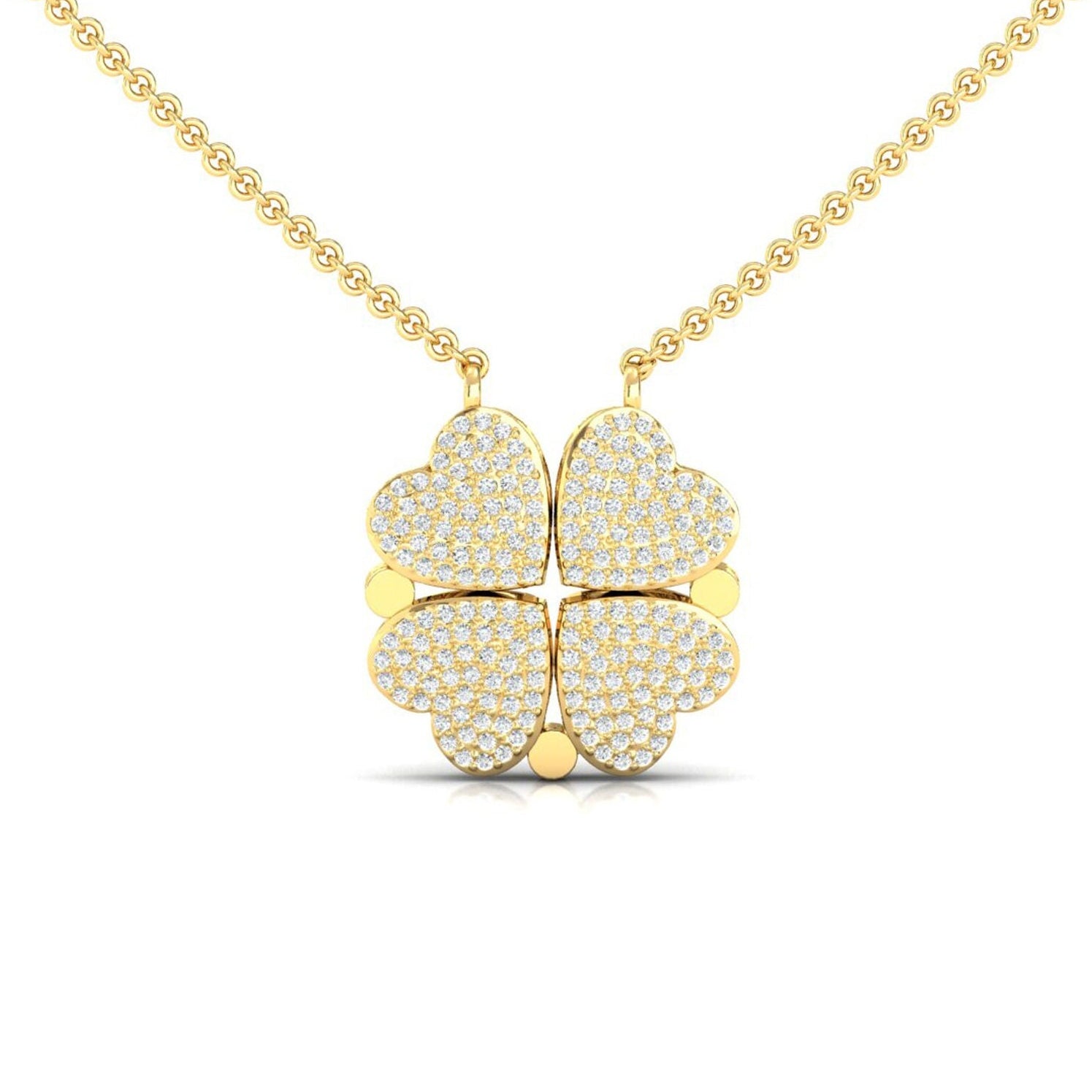 Two Way Wear Diamond Heart Necklace - GeumJewels