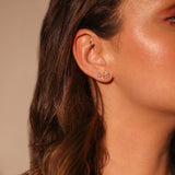Dainty Flower Style Diamond Stud Earrings - GeumJewels