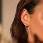 Dainty Flower Style Diamond Stud Earrings - GeumJewels