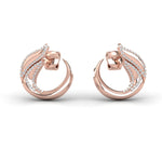 Solid Gold Contemporary Front-to-Back Diamond Hoops - GeumJewels