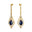 Art Deco Style Pear Shaped Alexandrite Diamond Drop Earrings - GeumJewels