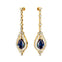 Art Deco Style Pear Shaped Alexandrite Diamond Drop Earrings - GeumJewels