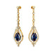Art Deco Style Pear Shaped Alexandrite Diamond Drop Earrings - GeumJewels