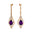 Art Deco Style Pear Shaped Amethyst Diamond Drop Earrings - GeumJewels