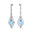 Art Deco Style Pear Shaped Aquamarine Diamond Drop Earrings - GeumJewels