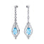 Art Deco Style Pear Shaped Aquamarine Diamond Drop Earrings - GeumJewels