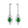 Art Deco Style Pear Shaped Emerald Diamond Drop Earrings - GeumJewels