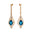 Art Deco Style Pear Shaped London Blue Topaz Diamond Drop Earrings - GeumJewels