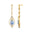 Art Deco Style Pear Shaped Moonstone Diamond Drop Earrings - GeumJewels