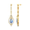 Art Deco Style Pear Shaped Moonstone Diamond Drop Earrings - GeumJewels