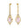 Art Deco Style Pear Shaped Morganite Diamond Drop Earrings - GeumJewels