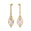 Art Deco Style Pear Shaped Morganite Diamond Drop Earrings - GeumJewels