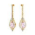 Art Deco Style Pear Shaped Morganite Diamond Drop Earrings - GeumJewels