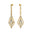 Art Deco Style Pear Shaped Opal Diamond Drop Earrings - GeumJewels
