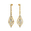 Art Deco Style Pear Shaped Opal Diamond Drop Earrings - GeumJewels