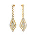 Art Deco Style Pear Shaped Opal Diamond Drop Earrings - GeumJewels