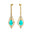 Art Deco Style Pear Shaped Paraiba Tourmaline Diamond Drop Earrings - GeumJewels