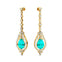 Art Deco Style Pear Shaped Paraiba Tourmaline Diamond Drop Earrings - GeumJewels