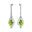 Art Deco Style Pear Shaped Peridot Diamond Drop Earrings - GeumJewels