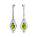 Art Deco Style Pear Shaped Peridot Diamond Drop Earrings - GeumJewels