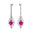 Art Deco Style Pear Shaped Pink Sapphire Diamond Drop Earrings - GeumJewels