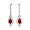 Art Deco Style Pear Shaped Ruby Diamond Drop Earrings - GeumJewels