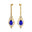 Art Deco Style Pear Shaped Tanzanite Diamond Drop Earrings - GeumJewels