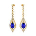 Art Deco Style Pear Shaped Tanzanite Diamond Drop Earrings - GeumJewels