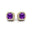 Cushion Cut Amethyst Halo Diamond Stud Earrings - GeumJewels