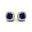 Cushion Cut Blue Sapphire Halo Diamond Stud Earrings - GeumJewels