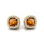 Cushion Cut Citrine Halo Diamond Stud Earrings - GeumJewels