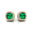 Cushion Cut Emerald Halo Diamond Stud Earrings - GeumJewels