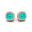 Cushion Cut Paraiba Tourmaline Halo Diamond Stud Earrings - GeumJewels