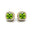Cushion Cut Peridot Halo Diamond Stud Earrings - GeumJewels