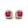 Cushion Cut Pink Sapphire Halo Diamond Stud Earrings - GeumJewels