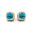 Cushion Cut Swiss Blue Topaz Halo Diamond Stud Earrings - GeumJewels