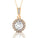 Dainty Round Solitaire Halo Diamond and Lab Diamond Pendant - GeumJewels